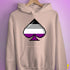 Asexual Pride 8-Bit Pixel Ace of Spades Hoodie - Light Pink